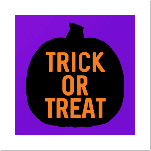 HALLOWEEN TRICK OR TREAT PUMPKIN SILHOUETTE #1 Posters and Art